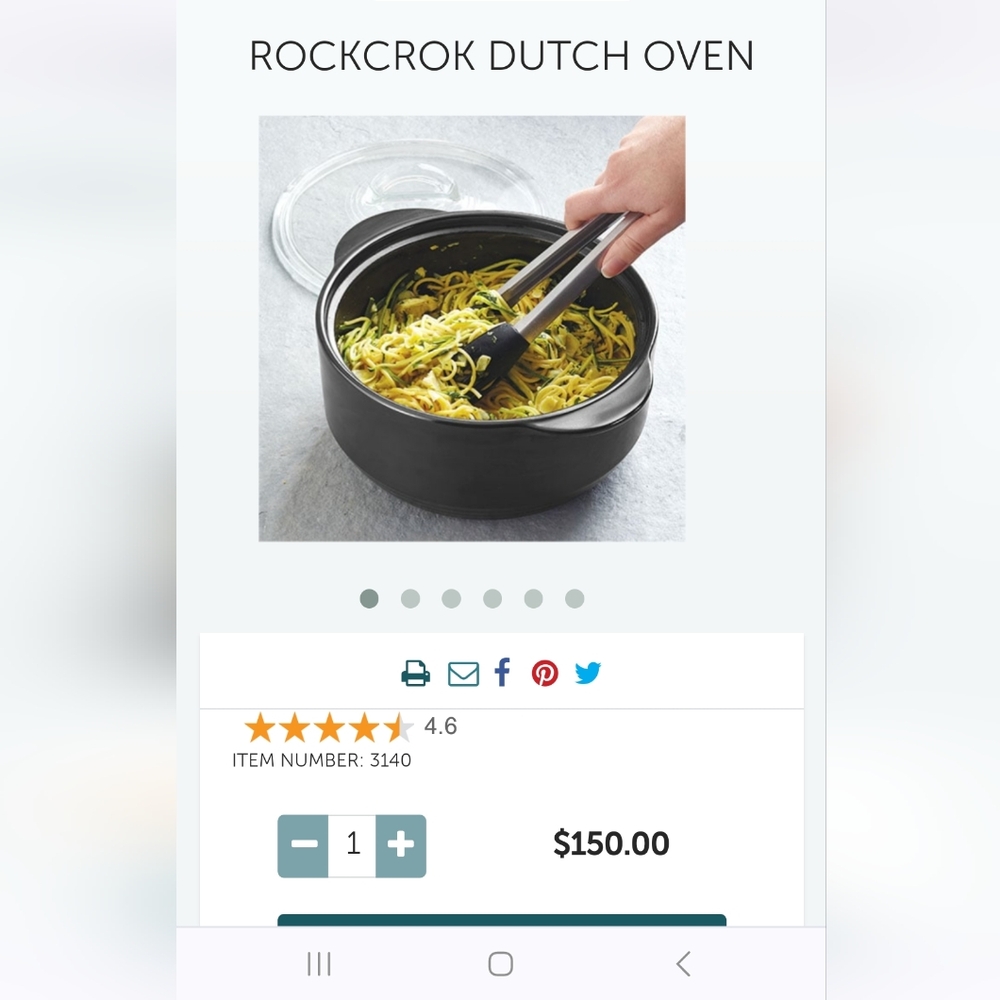 Pampered chef rockcrok Dutch oven